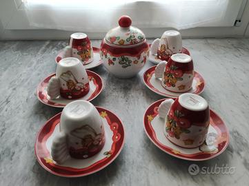 set tazzine e zuccheriera Thun natalizio 