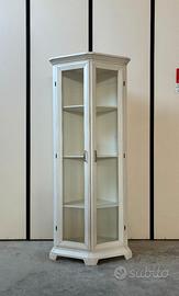 Mobile angolo angoliera vetrina in legno bianco