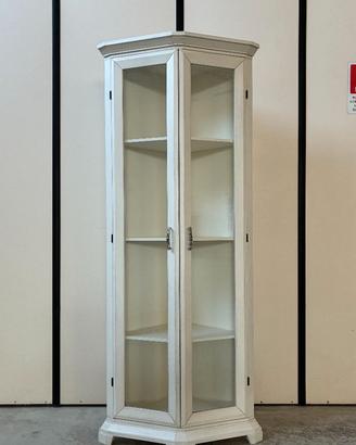 Mobile angolo angoliera vetrina in legno bianco