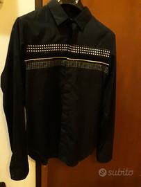 Camicia CY CHOI uomo, nera, con inserti, tg. L