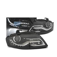 FARI AUDI A4 B8 07-11 LUCE DIURNA DRL SFONDO NERO