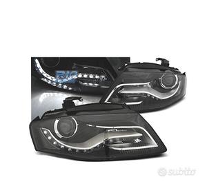 FARI AUDI A4 B8 07-11 LUCE DIURNA DRL SFONDO NERO