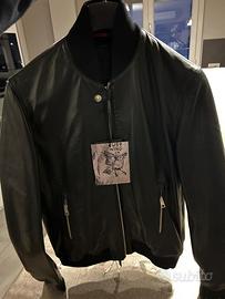 Giubbotto in vera pelle 100% nera Stile Chiodo