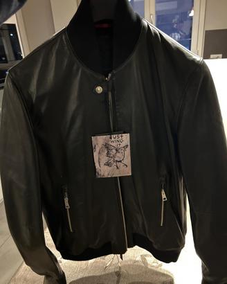 Giubbotto in vera pelle 100% nera Stile Chiodo