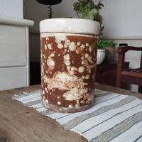 Antico Vaso Terracotta Smaltata Barattolo Salatoio