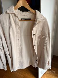 Velluto giacca oversize soft calda bianca