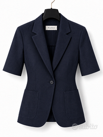 Max Mara Blazer Vintage Donna Cotone Blu IT 42