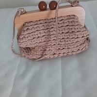 Borsa a tracolla lavorazione artigianale ad uncine