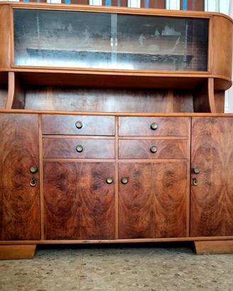 Credenza con vetrina veneziana in legno