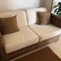 Coppia divani in rattan