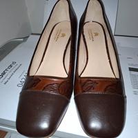 Scarpe donna vera pelle marrone 