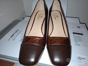 Scarpe donna vera pelle marrone 