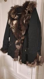 GIACCONE DI PELLE CON PELLICCIA VERA