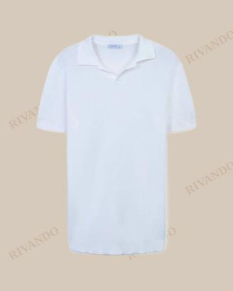 Polo bianca uomo regular senza bottoni - Calliope
