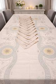 Tovaglia rettangolare in lino e cotone ricamati 