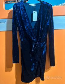 Vestito Mango viola velluto taglia M nuovo