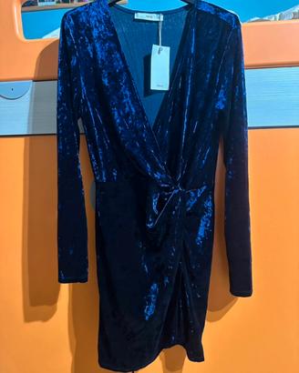 Vestito Mango viola velluto taglia M nuovo