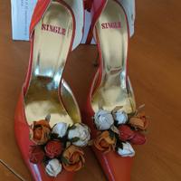 scarpa rossa in pelle "Single"