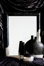 Parure specchio + vasi decorativi b/n e argento