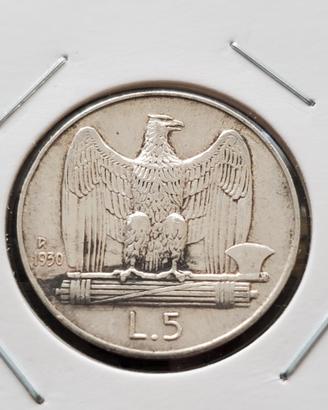 5 LIRE VITTORIO EMANUELE III AQUILOTTO 1930  