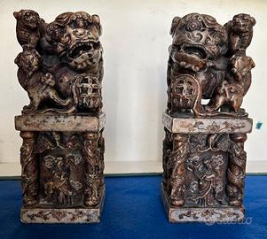 cani di fu cinesi, antichi sigilli in pietra