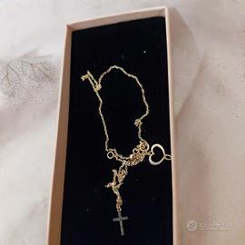 Collana Maman et Sophie in oro con croce