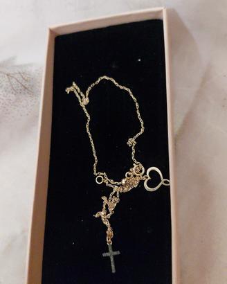 Collana Maman et Sophie in oro con croce