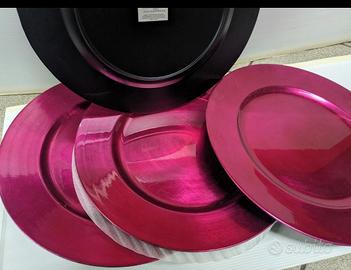 Set 4 Sottopiatti Fucsia Metallizzati Decorativi 