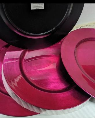 Set 4 Sottopiatti Fucsia Metallizzati Decorativi 