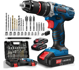 Avvitatore a Batteria, 21V Trapano con 2 2.0Ah Bat