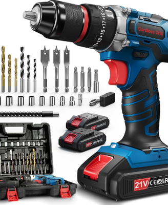 Avvitatore a Batteria, 21V Trapano con 2 2.0Ah Bat