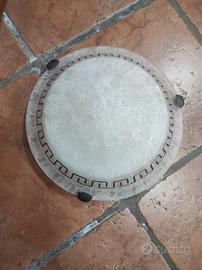 belle plafoniere in vetro dipinte, corpo in metal