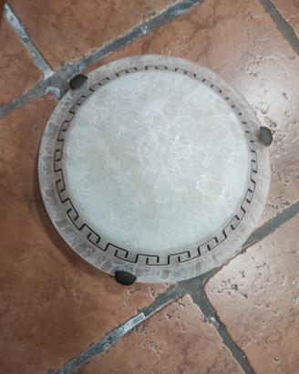 belle plafoniere in vetro dipinte, corpo in metal