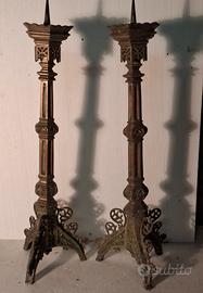 coppia porta ceri d'epoca 