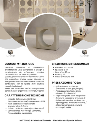 MATERICA Blocks Cemento Design - Modello CIRCLE