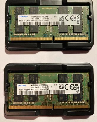 RAM 16Gb ddr4 3200mhz  perfette migliori marche