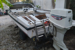 Barca open con motore 70cc +carrello