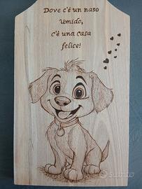 Taglieri coi disegni cane e gatto con la frase 🔥