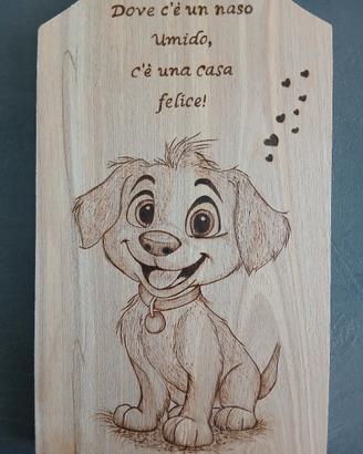 Taglieri coi disegni cane e gatto con la frase 🔥