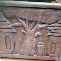 Cassa legno portaoggetti manufatto cesellato a man
