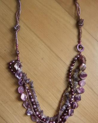 Collana donna "Purple" - Perline e pietre dure