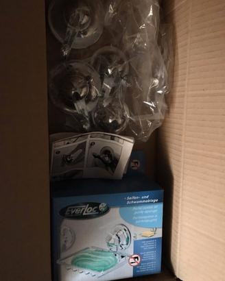 everloc porta saponetta e 4 ganci ventosa