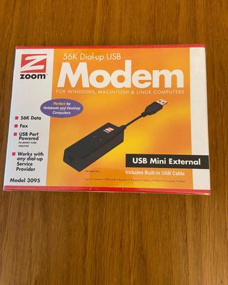 Zoom 3095 USB External Modem 56k Dialup