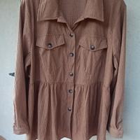 Camicia donna velluto color cammello 