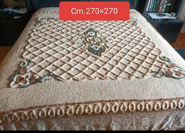 Vintage Copriletto matrimoniale ciniglia anni 80.