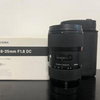 obiettivo Sigma 18 35 f1.8 più accessori e filtri