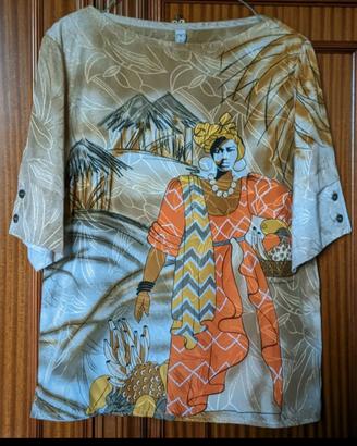 Casacca maglietta donna vintage etnico