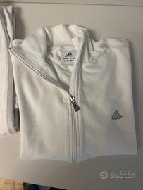 Tuta adidas bianca con strisce argento tag.S