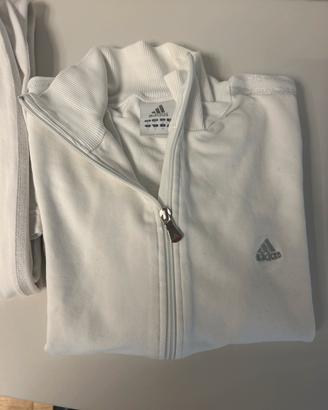 Tuta adidas bianca con strisce argento tag.S