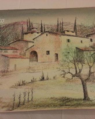 Litografia pastellata a mano Paolo Toschi